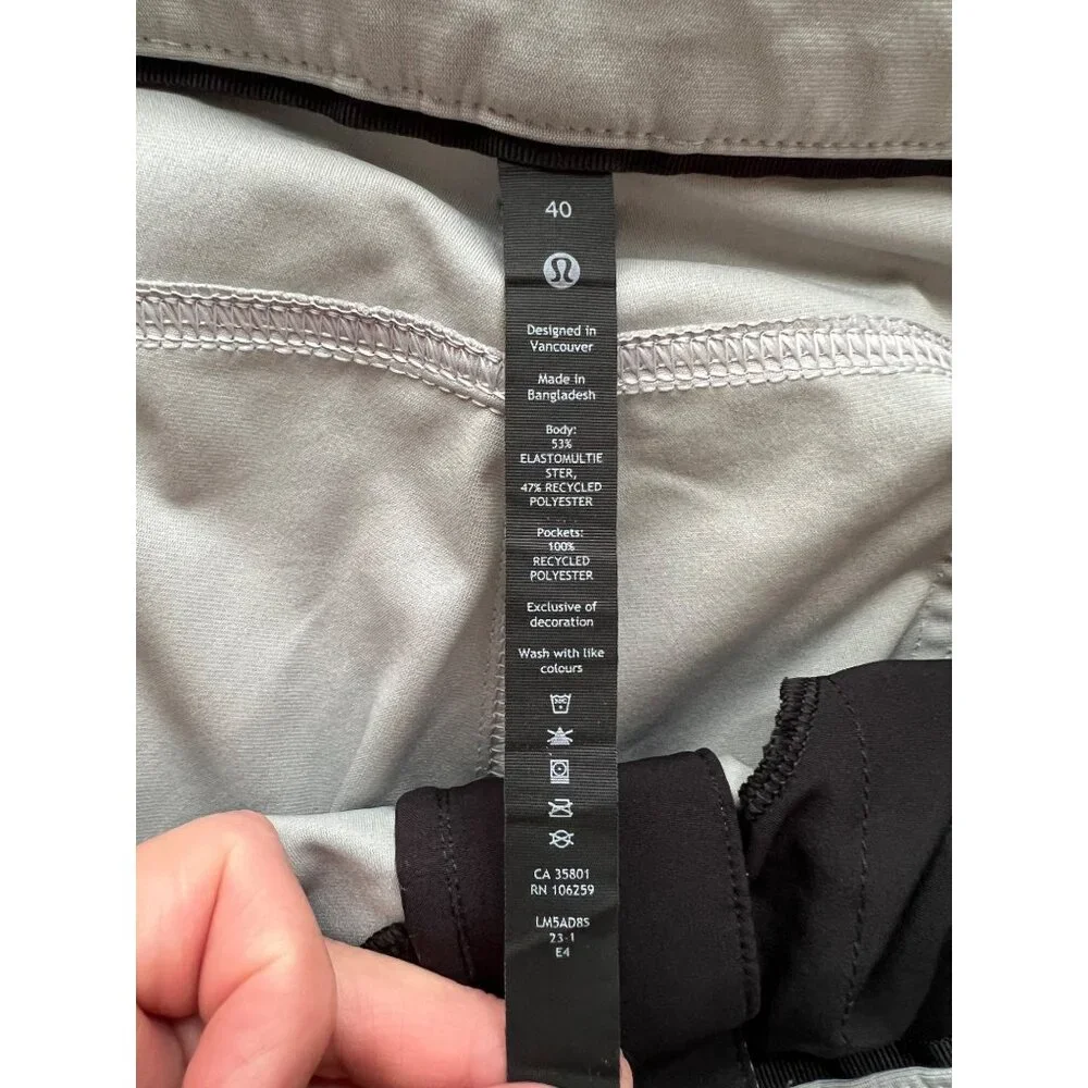 Lululemon Mens Light Gray ABC Pants Size 40 With Back & Front Pockets - Comfy